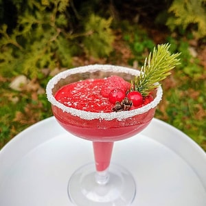 Fausse boisson de Noël aux canneberges et margarita, fausse boisson de Noël, faux cupcakes, faux accessoires photo pour pâtisseries, décoration de bar de Noël