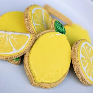 faux mini lemon cookies, Fake lemon cookies, Non-edible Faux Treat, Summer Farmhouse Kitchen Decor, Tiered Tray, lemon theme decor