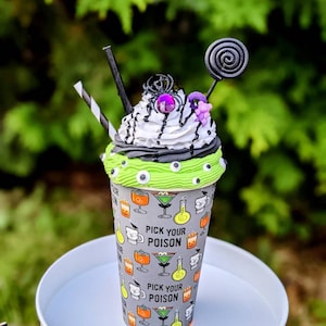 Fake Witches Brew Drink, Fake Halloween Milkshake, Faux halloween Cupcakes, halloween decor, Halloween tiered tray decor