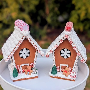 Christmas Gingerbread cookie house, mini Gingerbread decor, Christmas decor, Christmas village houses, candy land decor, gingerbread decor
