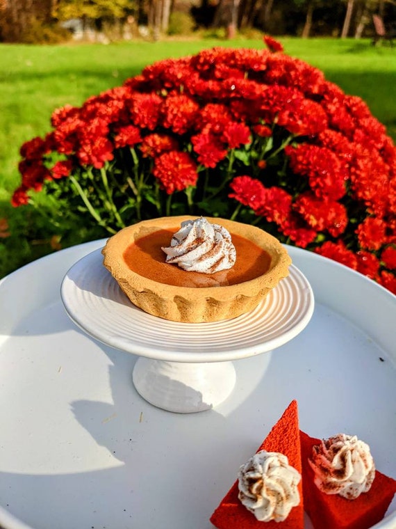faux Pumpkin pie, fake pie, Fake pumpkin pie, Non-edible Faux Treat, Fall Farmhouse Kitchen Decor, Tiered Tray, Pumpkin, Pie theme decor