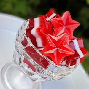Fake MINI Candy Stars, Faux Minijelly candy Stars, 4th of July Decor, Independence Day tiered trays decor, fake 4th of July candy stars