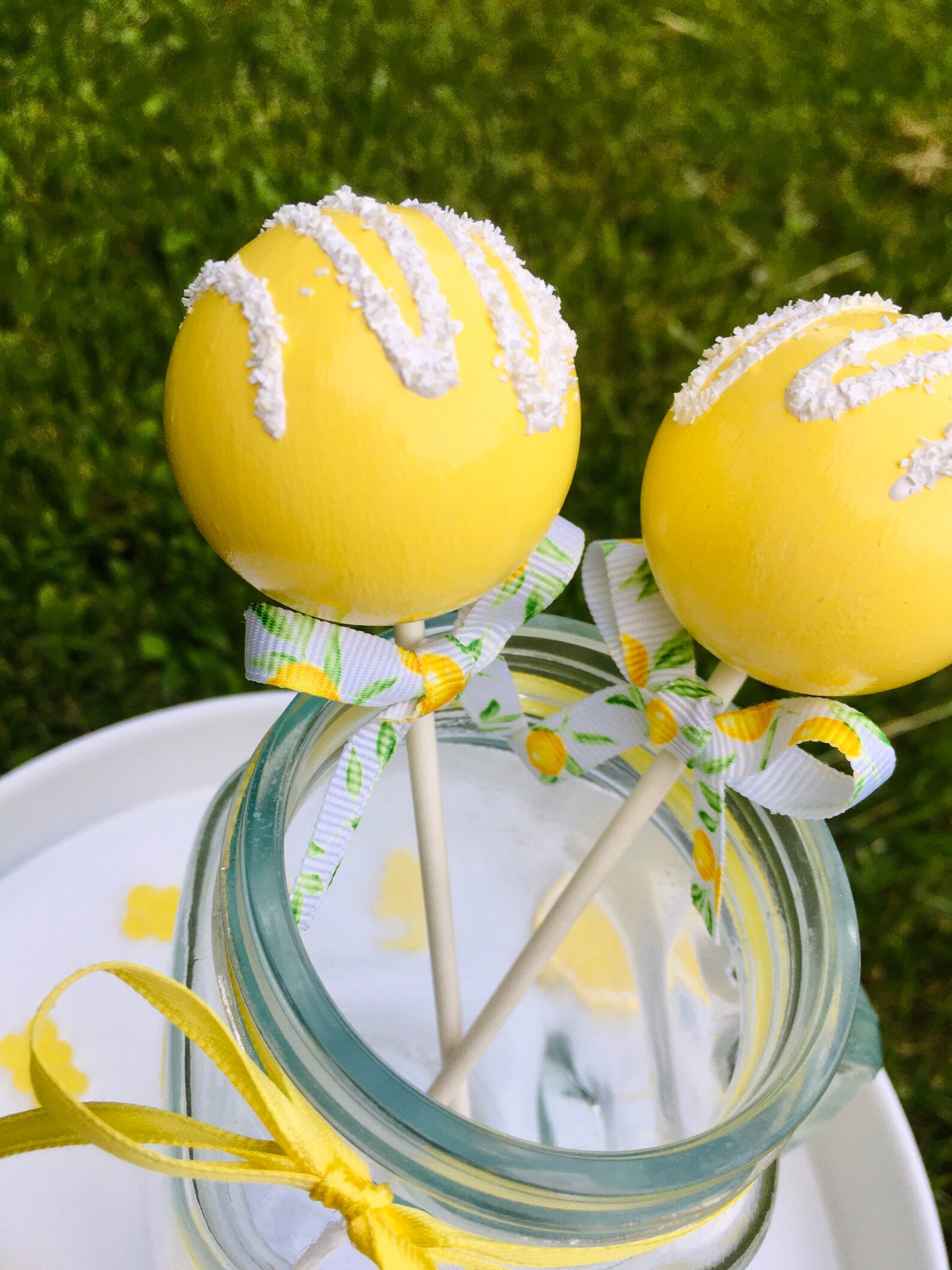 Lemon Decor Fake Cake Pops Faux Cake Pops Lemon Cupcakes Etsy