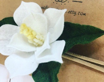 Magnolia Felt Flower Headband, Baby Girl Hair Clip
