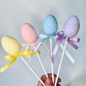 Fake Easter Egg Cake Pops, Fake Easter Cupcakes, Pastel Easter Decor,Easter Kitchen Decor, Pink Easter Decor, farmhouse easter decor