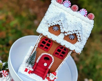 Zuckerstange Lebkuchen Haus, Handgemachte Weihnachtsdeko
