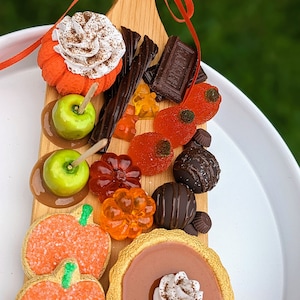 Fake Fall charcuterie board, fake Pumpkin Spice treat board, Pumpkin decor