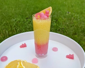 Faux Mini Pink Lemonade Drink, Summer Tiered Tray Decor