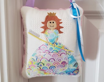 Tooth Fairy Pillow Doorknob Teeth Holder Hanger Embroidery Design In The Hoop ITH Digital File