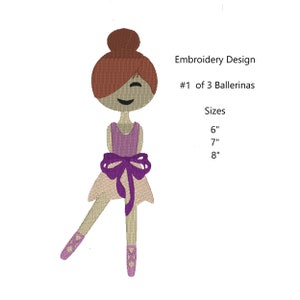 Ballet Digital Design 1. Ballerina embroidery design. Dancer Embroidery Design. Little Girl designs.  Ballet Design. Machine Embroidery File