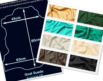 Goat Suede 1-3, Radiant Craftsmanship: 5 sqft, 0.5/0.6mm, 60x50cm. 23 colours for delicate creations with intense colour depth.