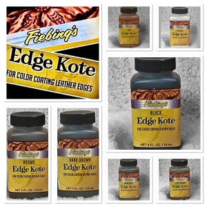 Cole Koepke Fiebing's Water Resistant Edge Kote - 4 Oz Bottle, Ing, Semi-Gloss Leather Edge Coat Cole Koepke Fiebing's Water Resistant Edge Kote - 4 Oz Bottle, Ing, Semi-Gloss Leather Edge Coat