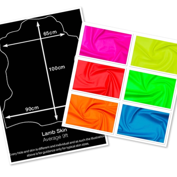 Neon Lamb Nappa : Fluorescent Leather Lambskin (0.7-0.8 mm). Perfect for Leather Garments,Crafts, Bags & Accessories.
