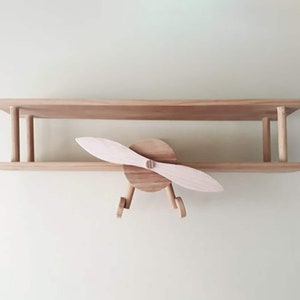 Airplane Shelf Nursery Room Decoration Airplane Wall Shelf Kids Wall Decorations Aviation Airplane Wooden Airplane Shelf