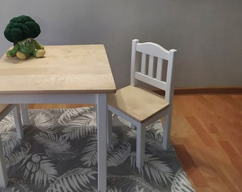 Handgefertigter Holzstuhl MEHR FARBEN Holzmöbel Geschenk für Kinderstuhl aus Holz
