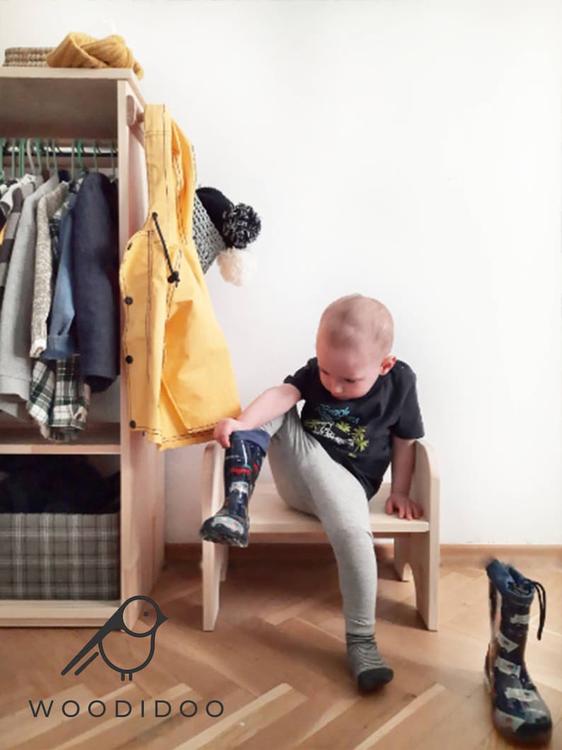 Petit banc pour tout-petit, chaise pour enfant, banc en bois image 5