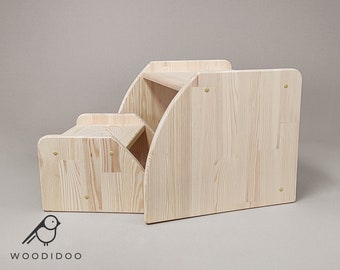 Nesting set of Wooden table and chair for little baby, Table set for 1 y.o. Handmade table Present for child