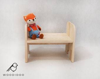 Little bench for toddler, chair for children, wooden bench