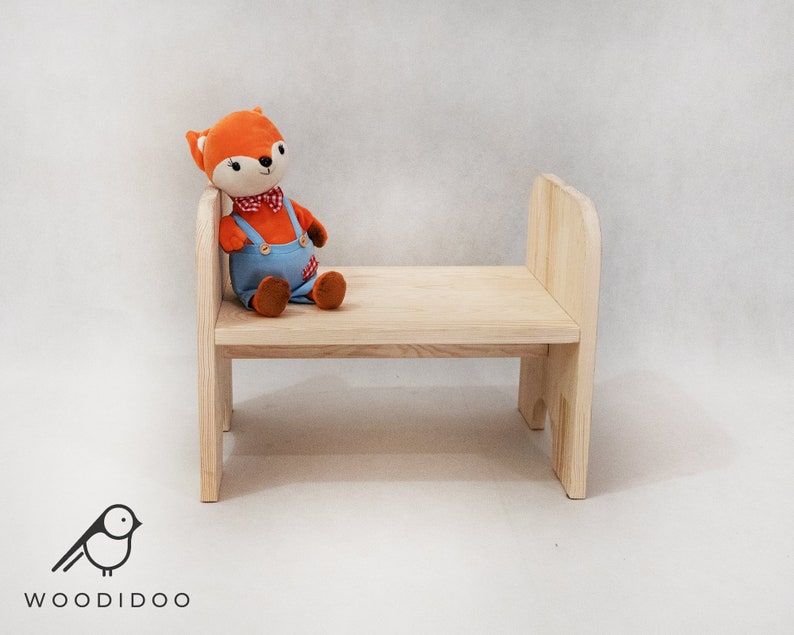 Petit banc pour tout-petit, chaise pour enfant, banc en bois image 1