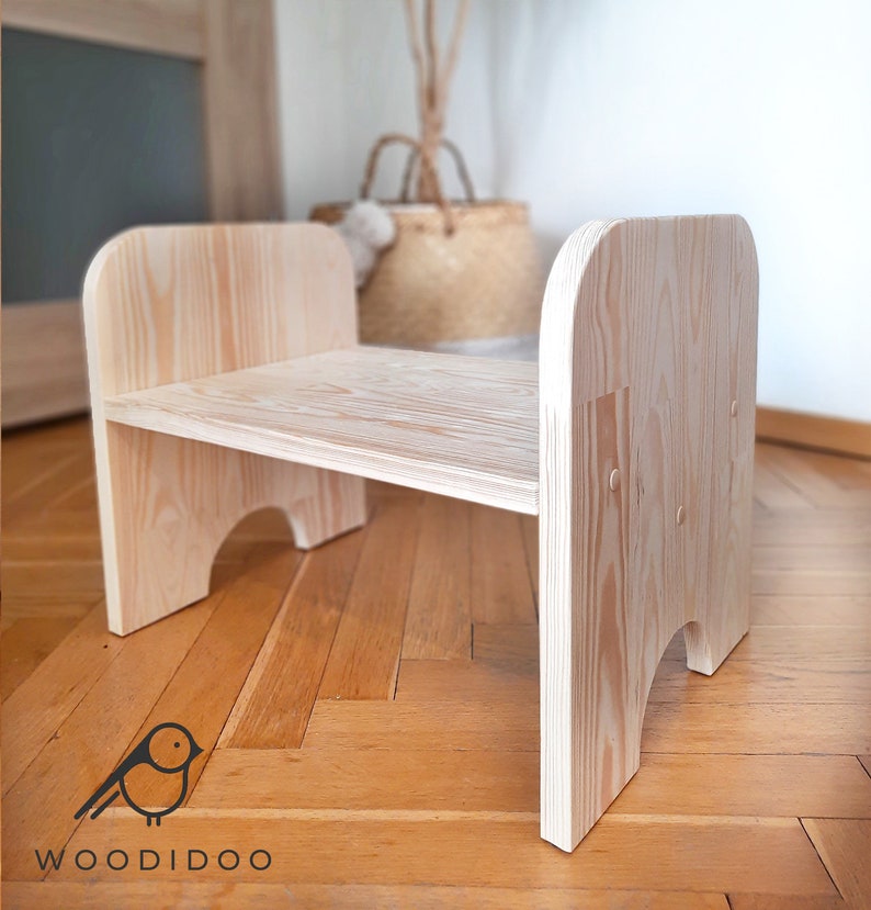 Petit banc pour tout-petit, chaise pour enfant, banc en bois image 6