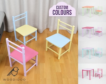 Holztisch und Stuhl für Kind MEHR FARBEN Holzmöbel Geschenk für Kind Holztisch Holzstuhl Set Custom Farben