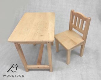 Handmade wooden table and chair set for child MORE COLORS Wooden furniture Present for child wooden table wooden chair