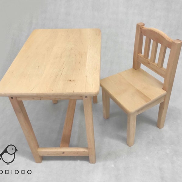 Handmade wooden table and chair set for child MORE COLORS Wooden furniture Present for child wooden table wooden chair