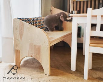 小さなお子様向けの手作り木製ベンチ（2～7歳） - Etsy 日本