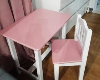 Wooden Table and Chair Set: Kids Furniture, Montessori Style