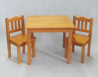 Kids Table and Chair Set – Handmade Wooden Furniture | Multiple Colors | Gift for Toddler | Safe and Sturdy Design