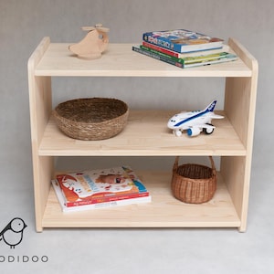 Montessori Toy Shelf for Toddlers, Montessori furniture, Wooden shelf for child, Children furniture
