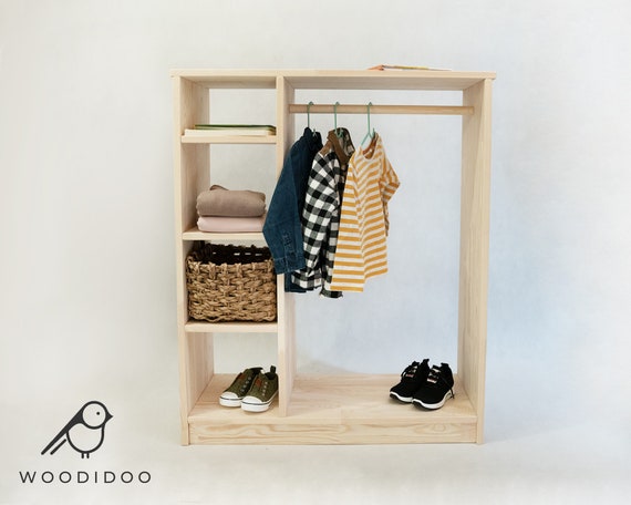 Peuterkast Montessori Rack Kledingkast kind - Etsy Nederland