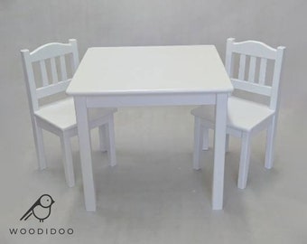 Handmade wooden table and chair set for child MORE COLORS Wooden furniture Present for child wooden table wooden chair