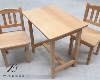 Ensemble table et chaise en bois fait main pour enfant PLUS DE COULEURS Meubles en bois Cadeau pour enfant table en bois chaise en bois