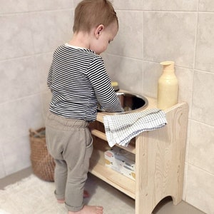 Schmales Waschbecken für Kinder, Montessori-Waschbecken platzsparend, Waschbecken für Kinder, Waschbecken für Kinder, Waschtisch, Waschbecken Bild 8