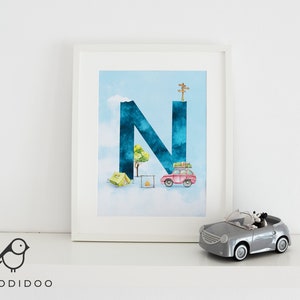 Póster Nombre Personalizado Decoración de pared con Letra Principal Nombre Póster Posronalización