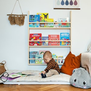 Wooden rack for books for Kid&#39;s room Bookshelf Wall shelf Book storage