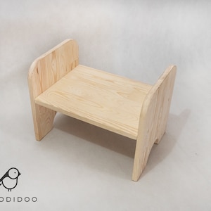 Petit banc pour tout-petit, chaise pour enfant, banc en bois image 3