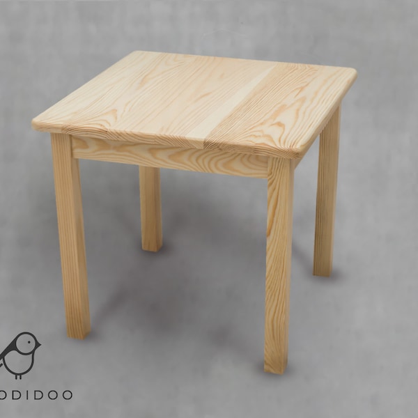 NATURAL Wooden table 60x60cm for children