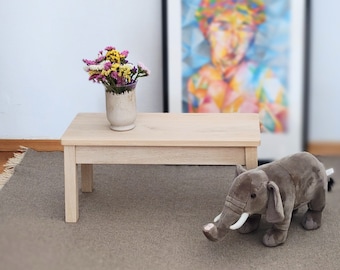 Solid Oak Wood Bench – Handmade Minimalist Stool