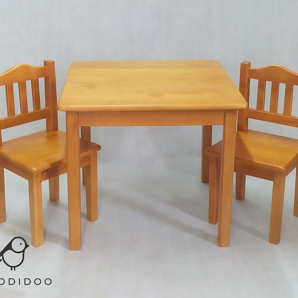 Handgefertigte Holztisch und Stuhl Set für Kind MEHR FARBEN Holzmöbel Geschenk für Kindertisch Holzstuhl