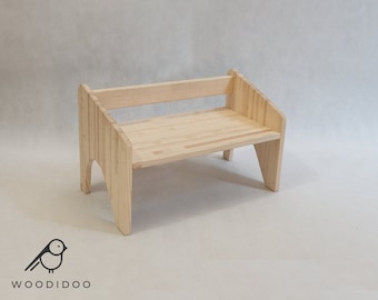 Handmade Wooden Toddler Bench: Unfinished Pine, Ages 1-6