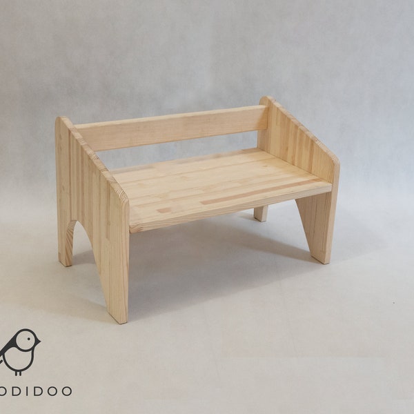 Petit banc pour enfant de + 1 an, Chaise en bois pour petit enfant, Banc pour tout-petit