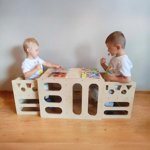 Nesting Cube set with 2 chairs, Montessori Weaning Table and Chair