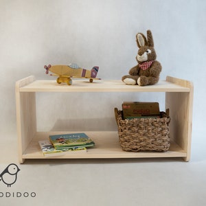 Montessori Low Toddler shelf, Montessori furniture, Wooden shelf for child, Children furniture