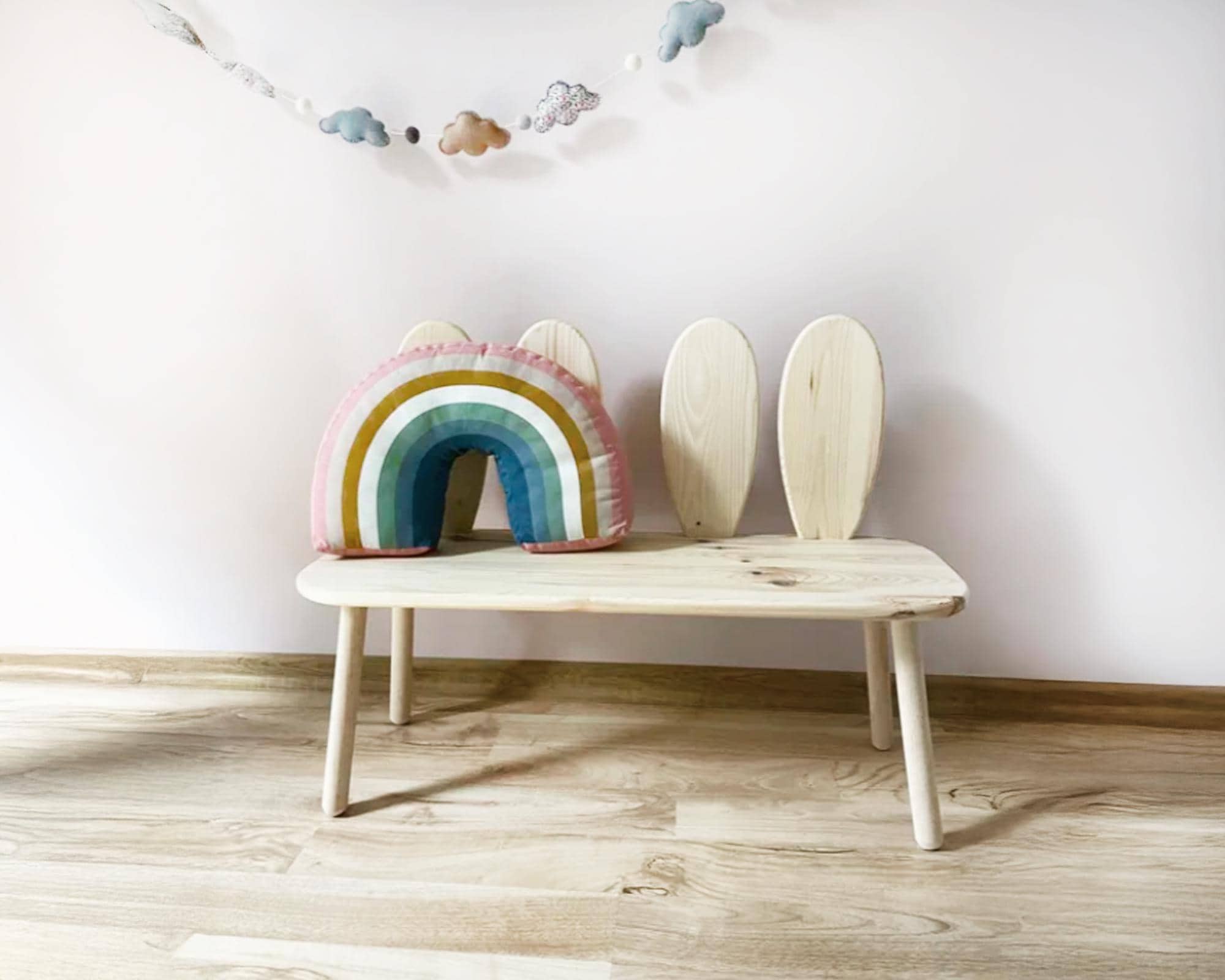 Wooden Bunny Ear Chair & Table Set for Children – Eco-friendly Kids ...