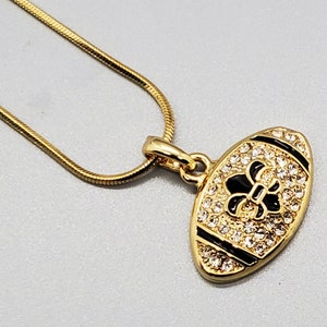 Louisiana State Rhinestone Pendant Necklace Who Dat Necklace 