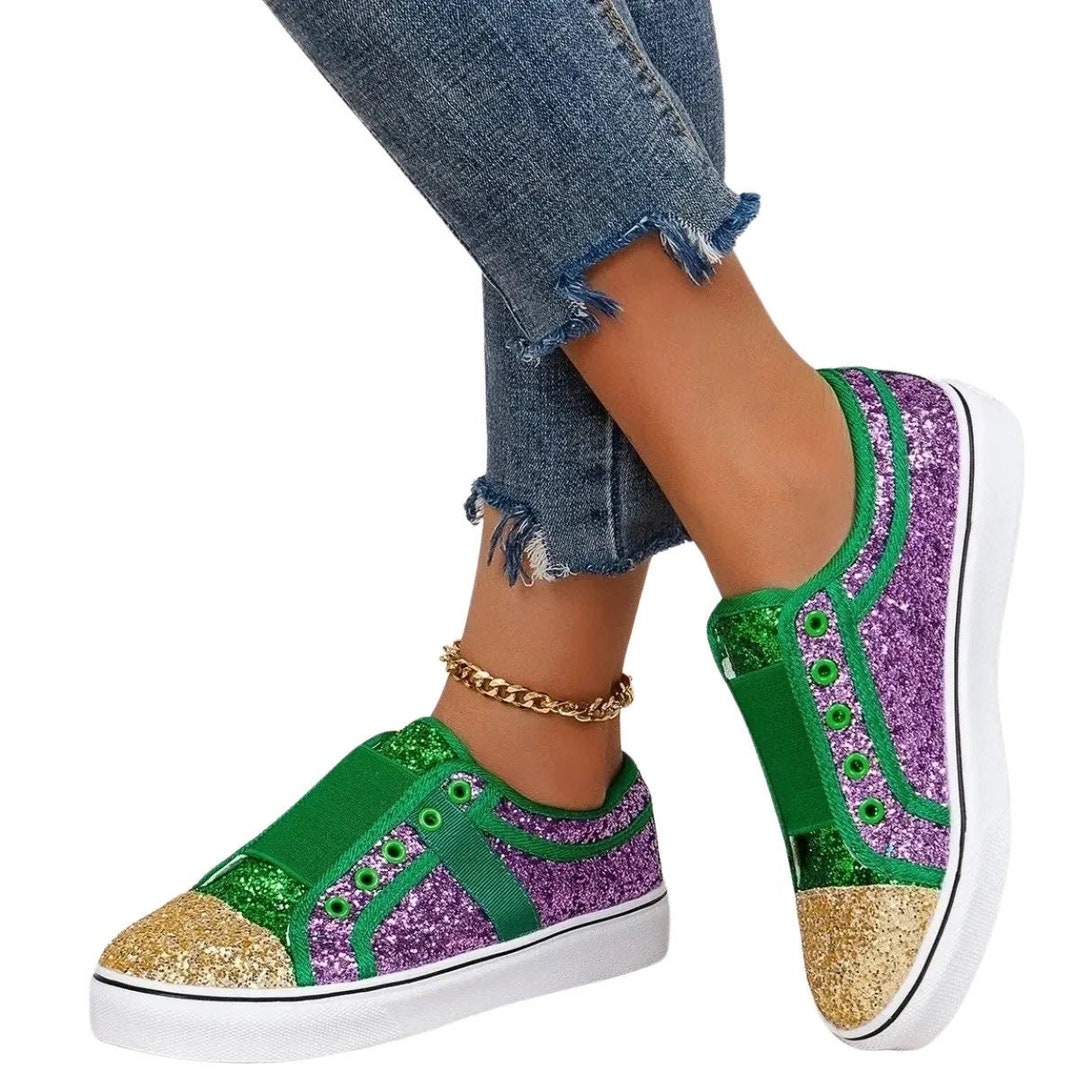 girls mardi gras sneakers