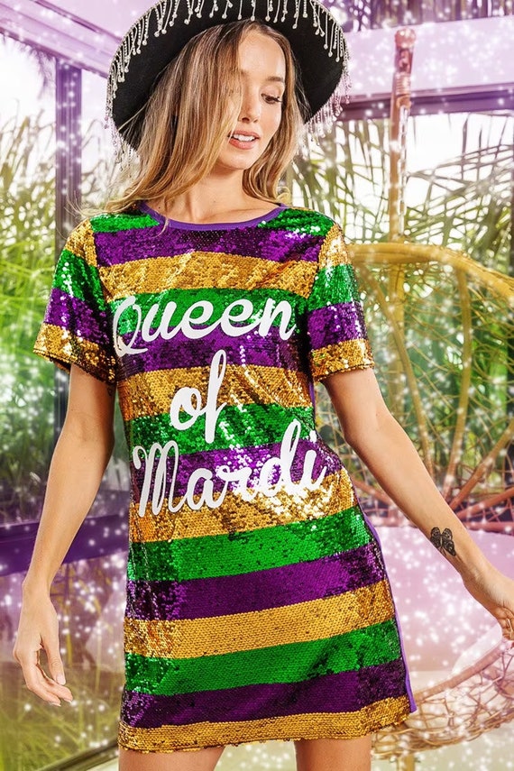 mardi gras sequin dress