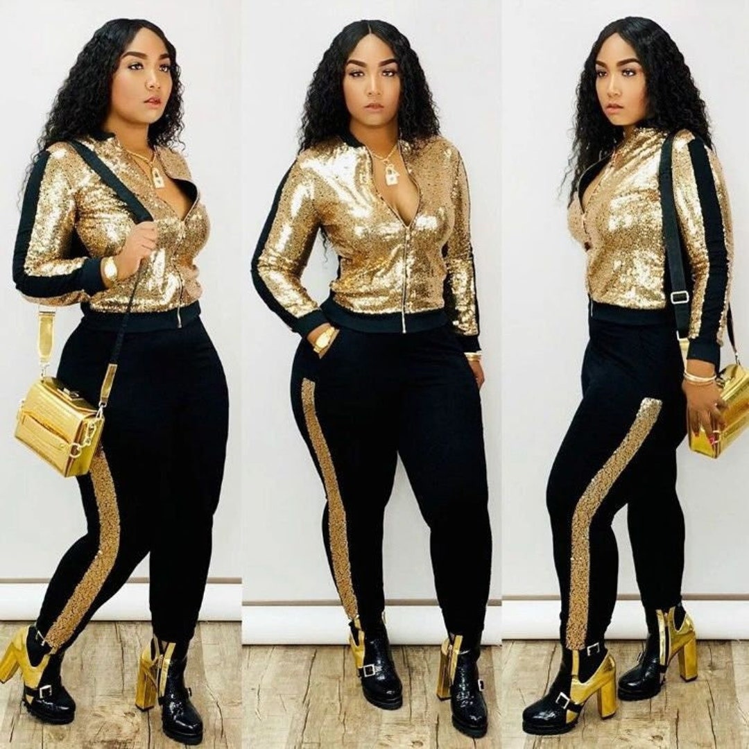 Gold Sequin Pants Outfits For Women (8 ideas & outfits)